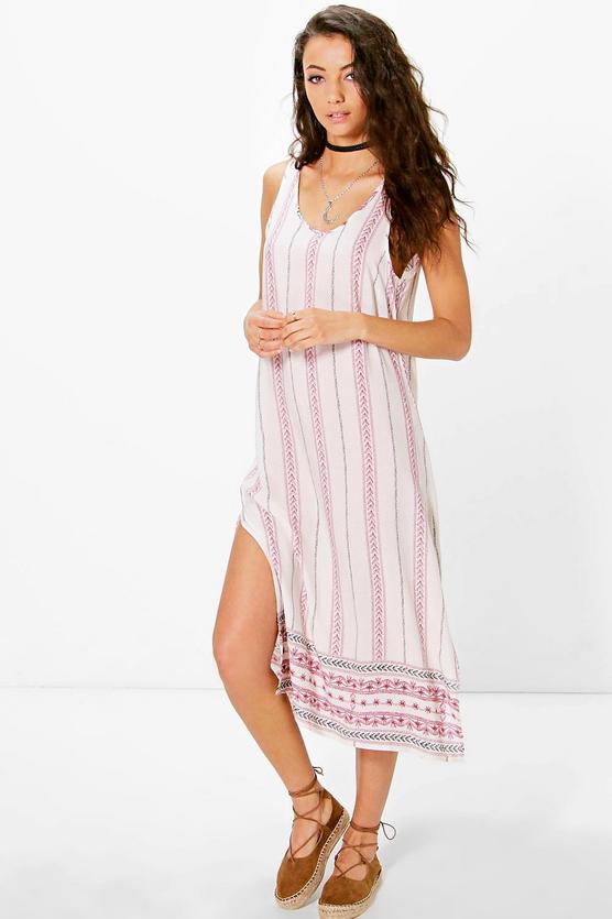 Tall Sarah Border Print Column Dress